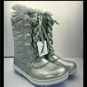 Sorel x Disney Frozen 2 Tofino II Winter Snow Boots Pure Silver Youth Girl 3Y 4Y